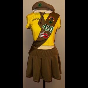 Trickz N Treatz Dolls Kill ‘LIL MISS POT BROWNIE’ 420 Scout Costume Set NWT M/L